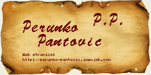 Perunko Pantović vizit kartica